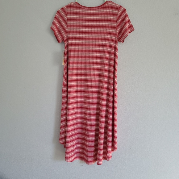 Lularoe Carly XX-Small Pink White striped … - Picture 6 of 7